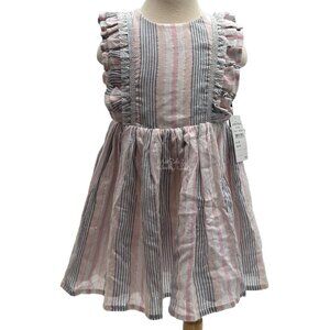 Pippa & Julie NWT Metallic Striped Ruffle Dress Size 24 Months